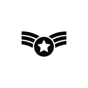 Military rank icon or logo isolated on white background