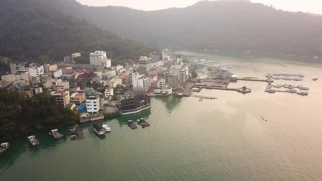 Aerial shot of Ita Thao   Sun Moon Lake  Taiwan