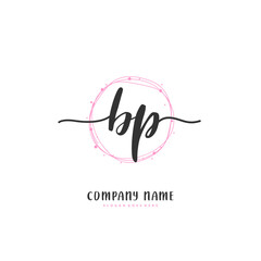 Obraz premium B P BP Initial handwriting and signature logo design with circle. Beautiful design handwritten logo for fashion, team, wedding, luxury logo.