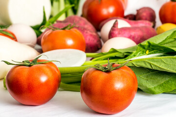 Close-up of vegetable and fruit mix