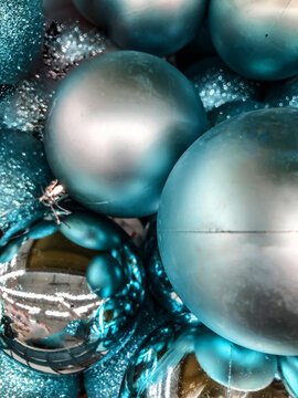 Christmas balls for the Christmas tree close-up photo