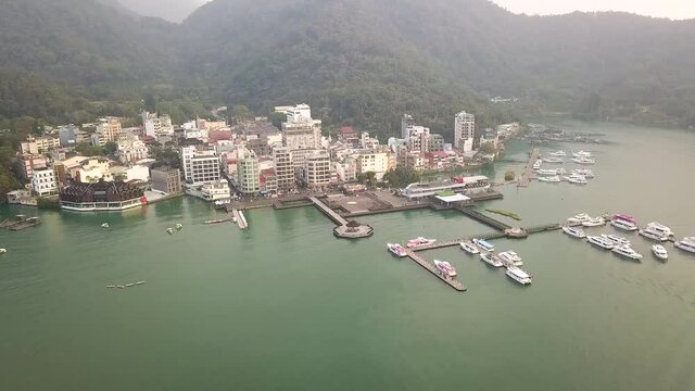 Aerial shot of Ita Thao   Sun Moon Lake  Taiwan