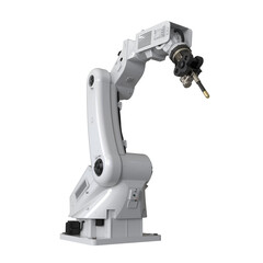 Welding robotic arm isolated