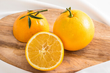 Freshly cut delicious navel orange