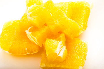 Freshly cut delicious navel orange