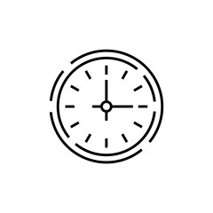 Clock vector linear icon.