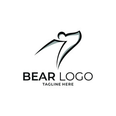 bear animal vector logo modern design