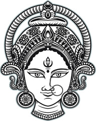 vector Illustration of Happy Navratri, Durga Pooja, Maa Durga, Indian/Hindu Celebration for gift card, flyer, poster,etc.