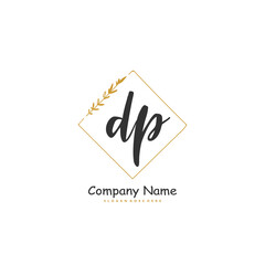 D P DP Initial handwriting and signature logo design with circle. Beautiful design handwritten logo for fashion, team, wedding, luxury logo.