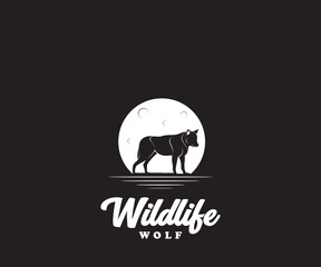 Wildlife wolf logo design template