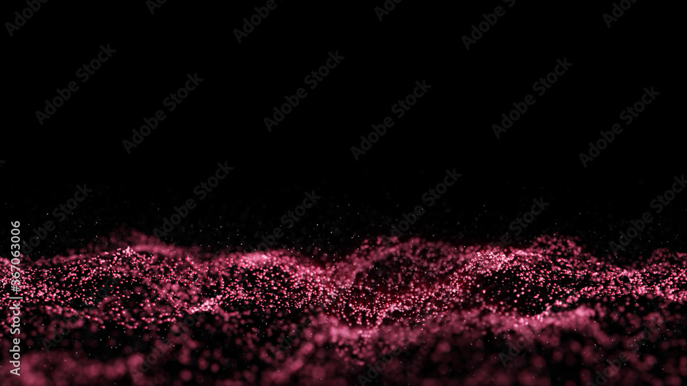 Poster particle background sparkling red has a bright shine sparkling, beautiful, glowing brightness of abs