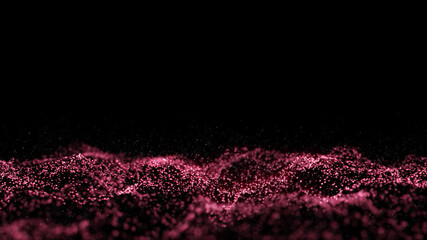 Particle background Sparkling red Has a bright shine Sparkling, beautiful, glowing Brightness of abstract in wave motion