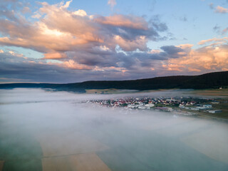 Rietheim-Weilheim bei Tuttlingen am Morgen