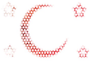 Light Red vector texture with colorful hexagons.