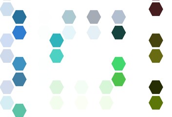 Obraz na płótnie Canvas Light Green, Yellow vector backdrop with hexagons.