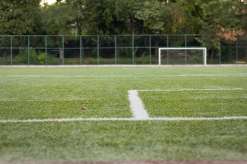 penalty area view on the football field
