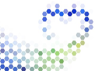 Light Multicolor vector template in hexagonal style.