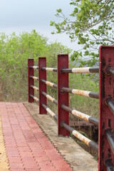 wooden fence in the park