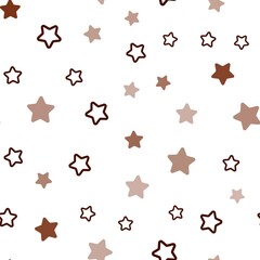 Dark Red vector seamless template with sky stars. Glitter abstract illustration with colored stars. Pattern for design of fabric, wallpapers.