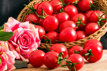 Fresh plump cherry tomatoes