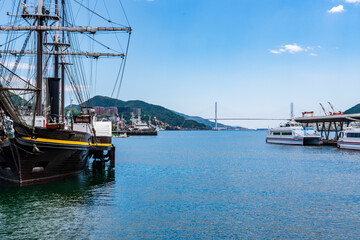 長崎県長崎市　出島ワーフ・長崎港周辺の風景