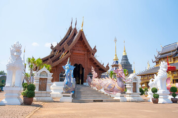 The famous place in the north of Thailand Buddha temple with ancient pagoda