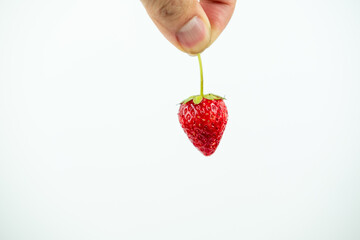 Fresh strawberry photo on white clear background