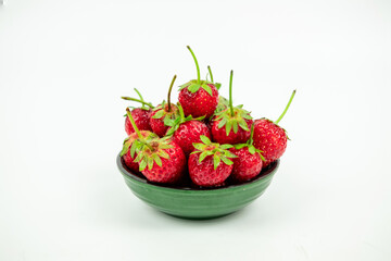 Fresh strawberry photo on white clear background