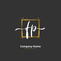 F P FP Initial handwriting and signature logo design with circle. Beautiful design handwritten logo for fashion, team, wedding, luxury logo.