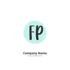 Fototapeta premium F P FP Initial handwriting and signature logo design with circle. Beautiful design handwritten logo for fashion, team, wedding, luxury logo.