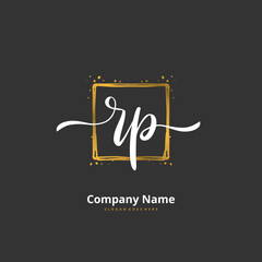 R P RP Initial handwriting and signature logo design with circle. Beautiful design handwritten logo for fashion, team, wedding, luxury logo.