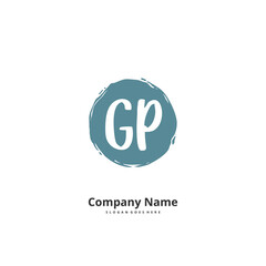 G P GP Initial handwriting and signature logo design with circle. Beautiful design handwritten logo for fashion, team, wedding, luxury logo.