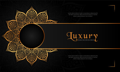 Luxury mandala background with floral ornament pattern. Hand drawn gold mandala design. Vector mandala template for decoration invitation, cards, wedding, logos, cover, brochure, flyer, banner.