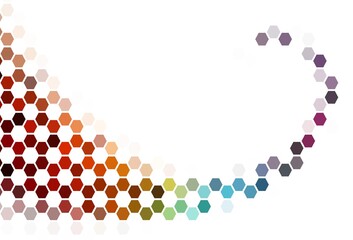 Light Pink, Blue vector backdrop with hexagons.