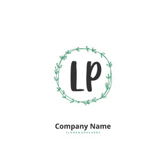 L P LP Initial handwriting and signature logo design with circle. Beautiful design handwritten logo for fashion, team, wedding, luxury logo.
