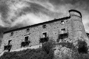 Carpinone, Molise, Isernia. The  medieval castle. 