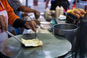 Cooking Roti, Thai street food, Thailand