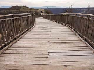 Obraz premium Beautiful landscape with Bridge nearby medieval fortress Ovech in Provadia Bulgaria
