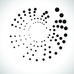 Halftone dots in circle form. round logo . vector dotted frame . design element