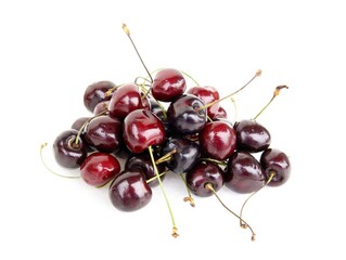 deep red and red sweet cherries fruits close up