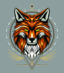 Fox geometry design. animal vector illustration