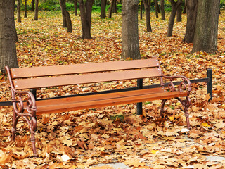 Beautiful authentic landscape of city park in the fall. Varna, Bulgaria