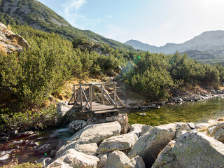 Obraz premium Beautiful authentic landscape mountain river in the mountains of the Pyrenees