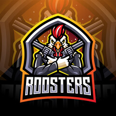 Rooster gunners esport mascot logo  © Visink.art