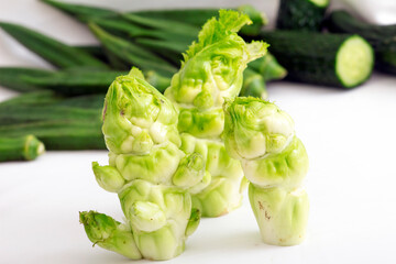 Okra lemon vegetable collection