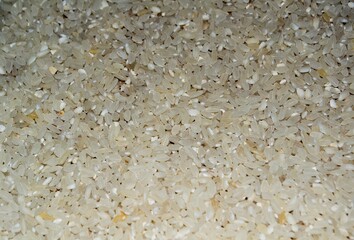 Texture of white rice close up