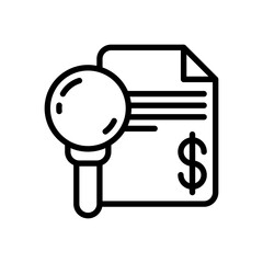line style icon of search money isolated on white background. EPS 10