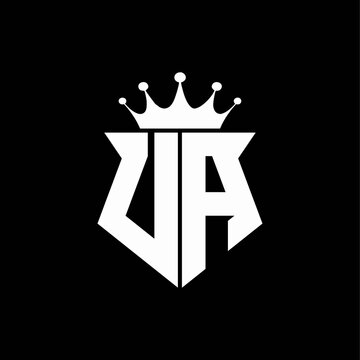 ua logo monogram shield shape with crown design template
