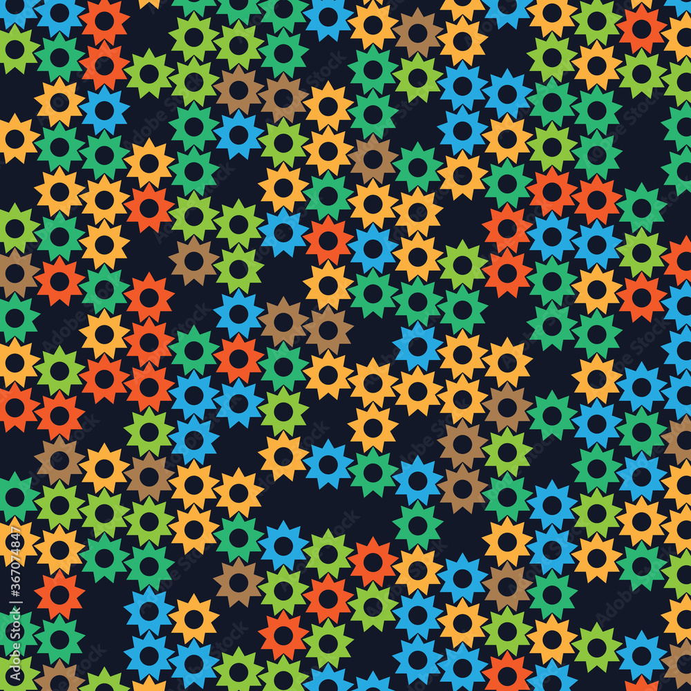 Poster geometric abstract pattern of colored shapes