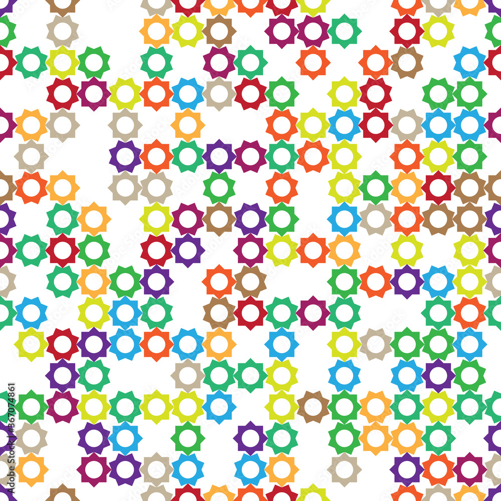 Aufkleber geometric abstract seamless pattern of colored shapes